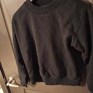 a new day Women's Black Rhinestone Sweater